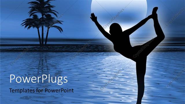  Presentation with meditation - A girl practising a dance move with moon in background