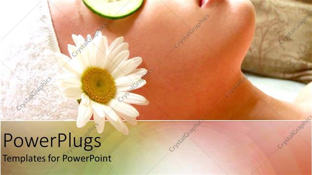  Presentation with relaxation - A girl relaxing with cucumber pieces on her eyes