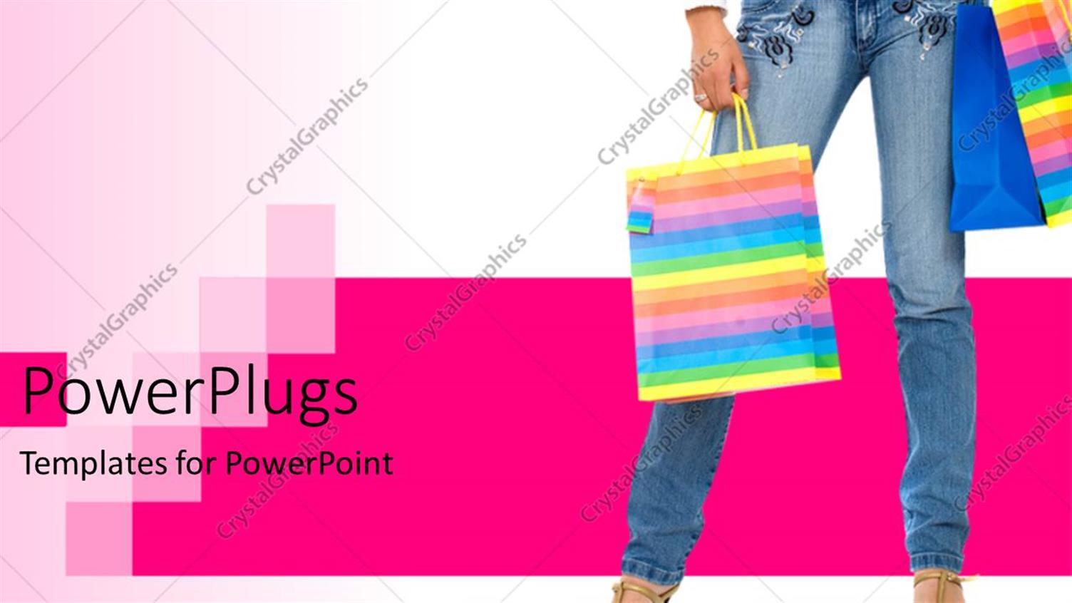 Featuring a Girl after Shopping with a Lot of Shopping Bags