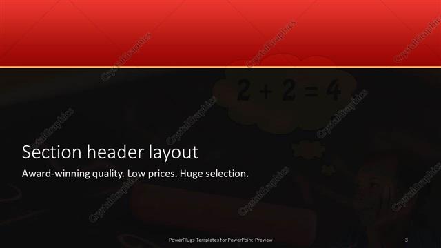 Section Header presentation slide layout