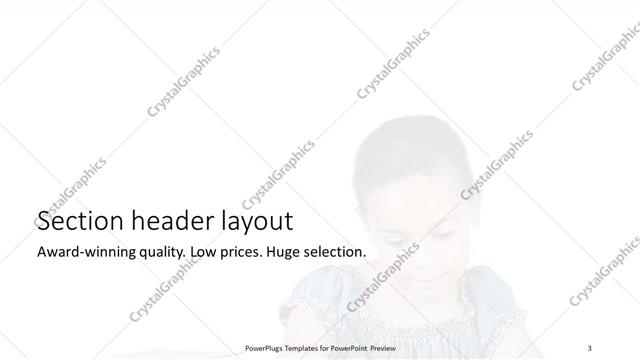 Section Header presentation slide layout