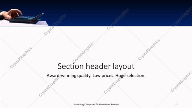 Section Header presentation slide layout