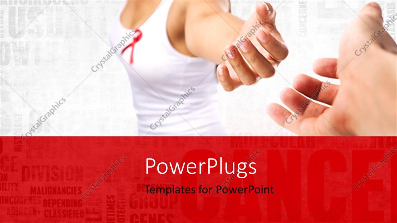 Featuring a Girl Trying to Hold a Hand with Words in the Background