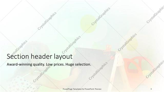 Section Header presentation slide layout