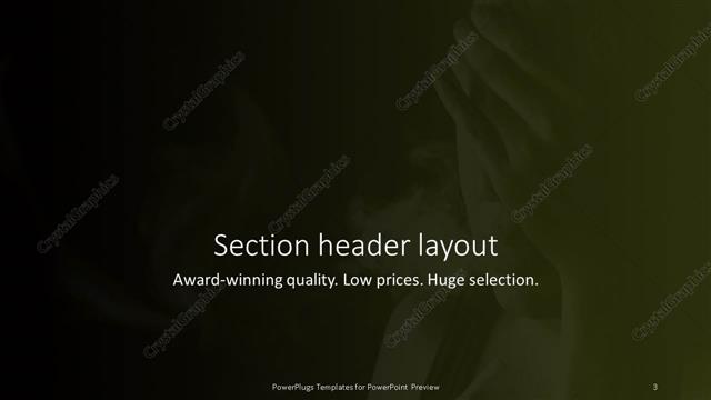 Section Header presentation slide layout
