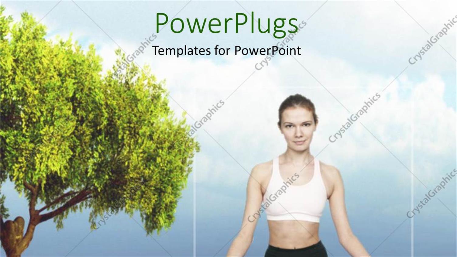 Featuring a Girl in a Yoga Position with Clear Sky