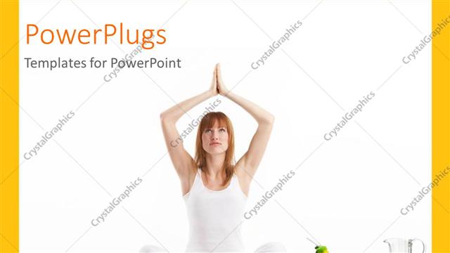  Presentation with juices - A girl in the yoga position with juices