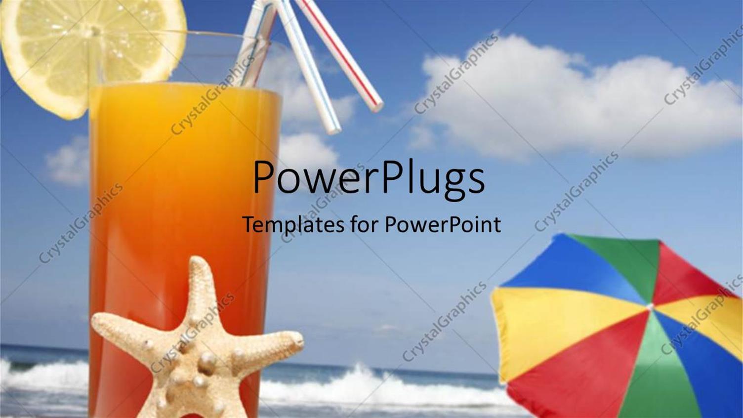 Featuring a Glass of Fresh Juice and Star Fish in Front of it