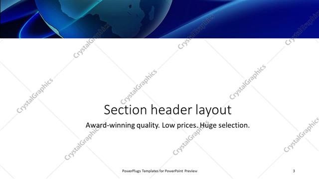 Section Header presentation slide layout