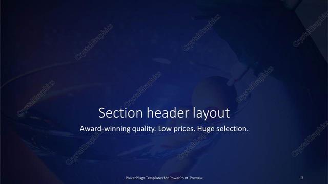 Section Header presentation slide layout