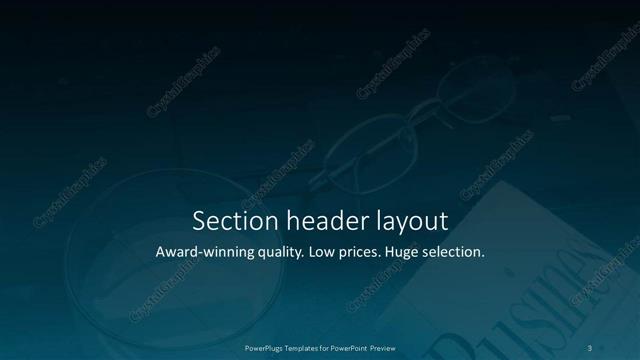 Section Header presentation slide layout