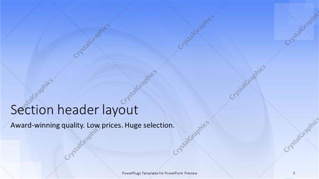 Section Header presentation slide layout