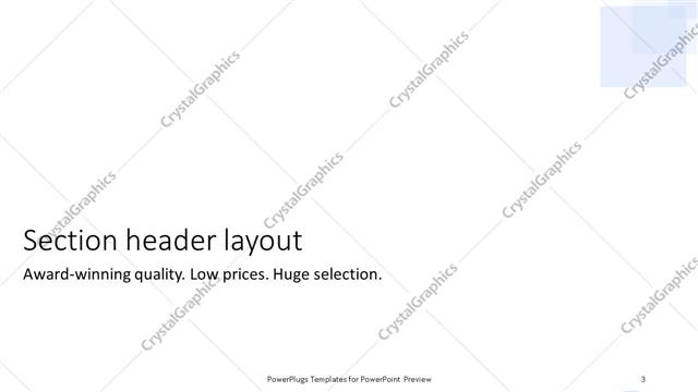 Section Header presentation slide layout