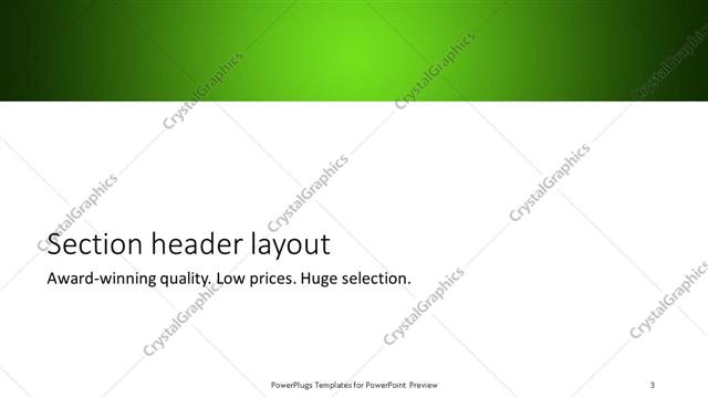 Section Header presentation slide layout
