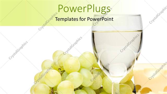  Presentation with wine - A glass of wine with a number of grapes