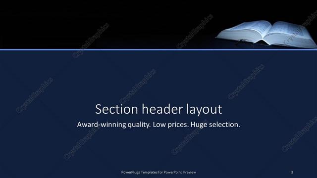Section Header presentation slide layout