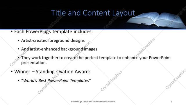 Title and Content presentation slide layout