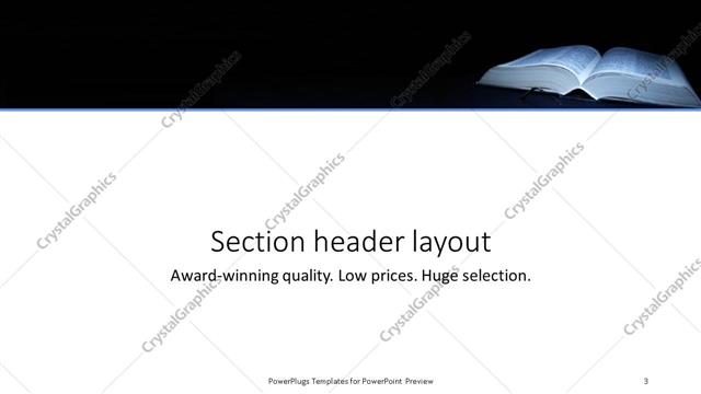 Section Header presentation slide layout