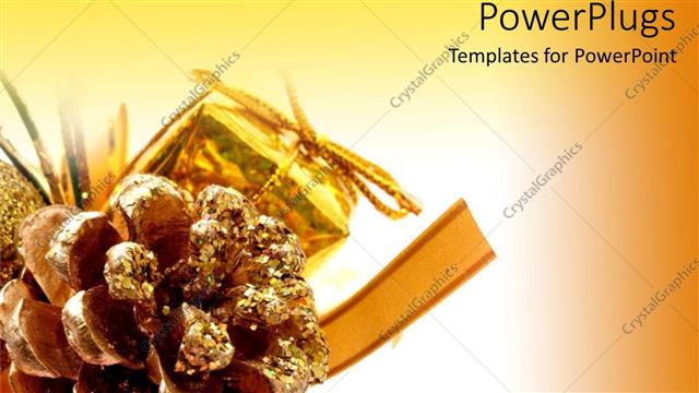  Presentation with pine cone - Glittery pine cone, gold gift ornament, Christmas decorations