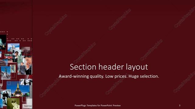 Section Header presentation slide layout