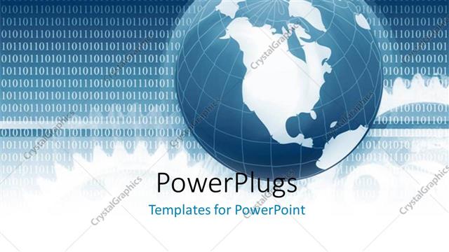  Presentation with communication - Global communication depiction with earth globe on binary codes