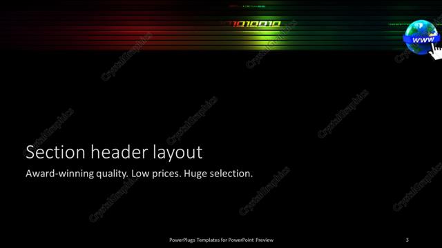 Section Header presentation slide layout