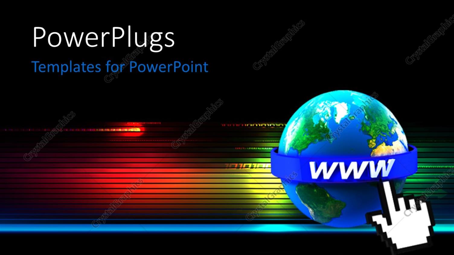 Featuring Global Communication Depiction with WWW Around Earth Globe and Mouse Pointer 