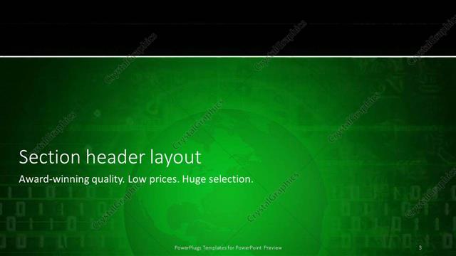 Section Header presentation slide layout