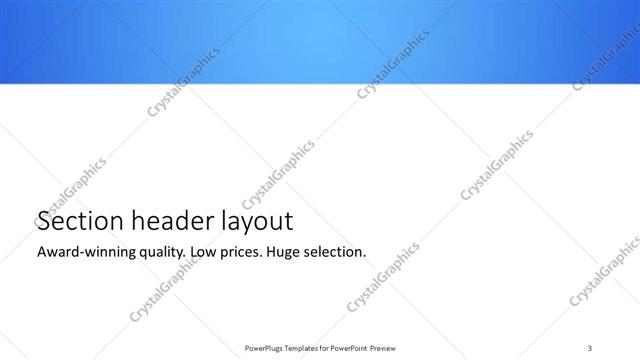 Section Header presentation slide layout