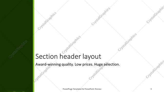 Section Header presentation slide layout