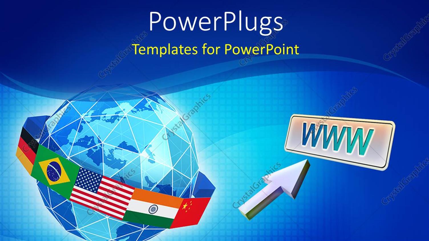 Featuring Global Network Depiction with Flag of Countries Around Globe and Mouse Pointer