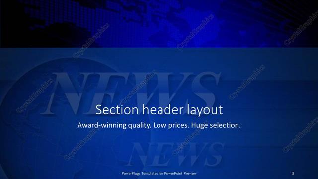 Section Header presentation slide layout