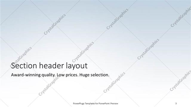 Section Header presentation slide layout