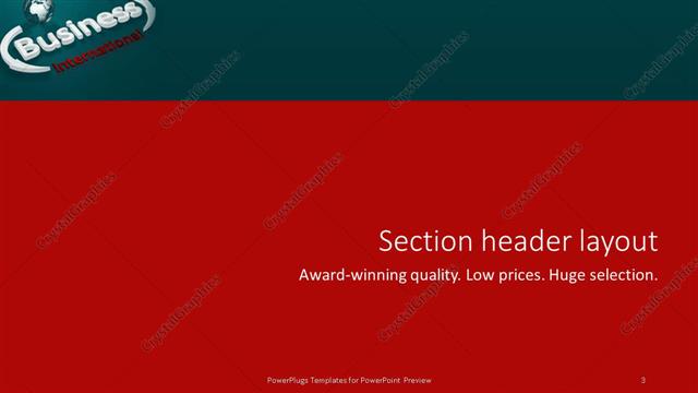 Section Header presentation slide layout