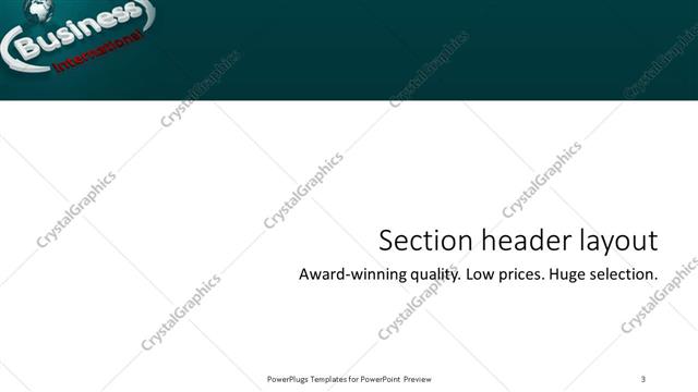 Section Header presentation slide layout