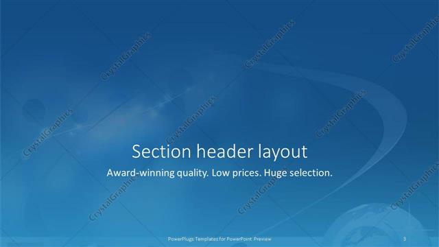 Section Header presentation slide layout