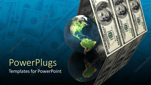  Presentation with real estate - A globe along with a number of dollars