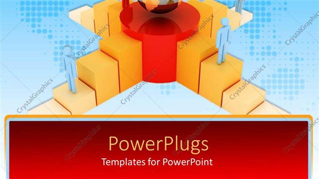  Presentation with competition - A globe along with a number of people on different levels