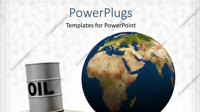  Presentation with balance - A globe on a balance with greyish background and place for text