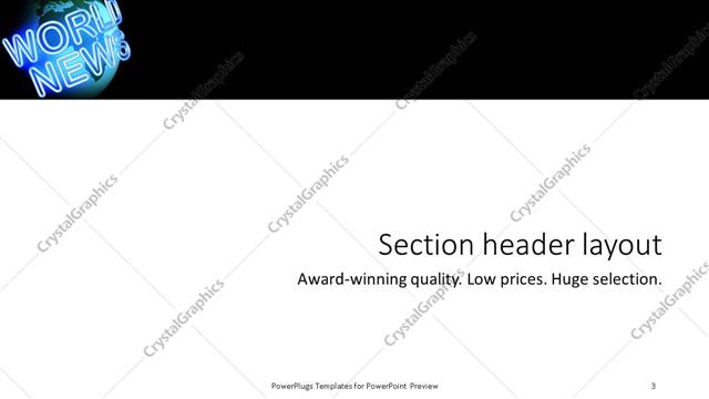 Section Header presentation slide layout