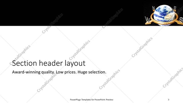 Section Header presentation slide layout