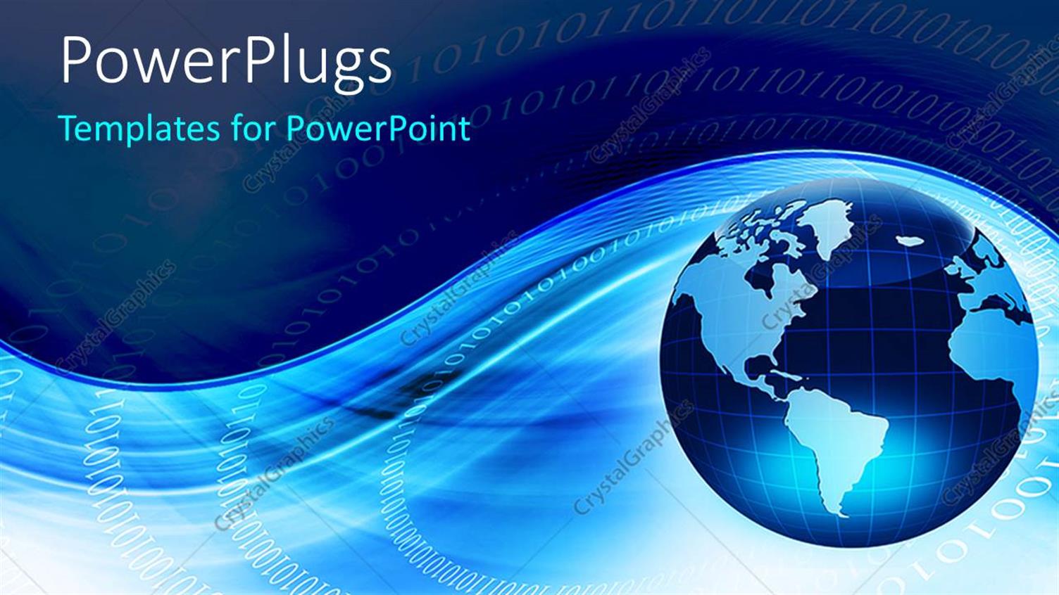 Featuring Globe Blue and White Background