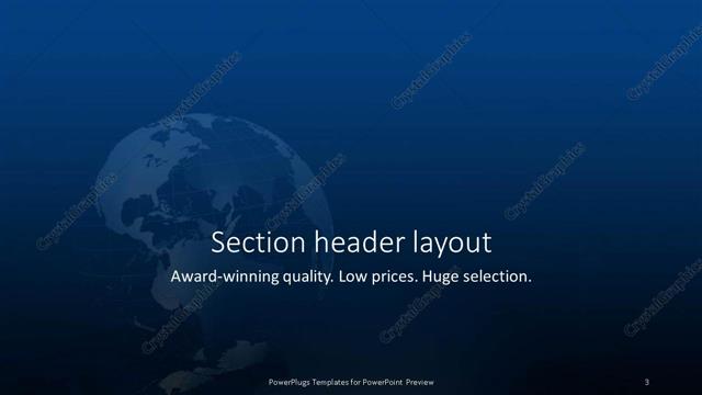 Section Header presentation slide layout