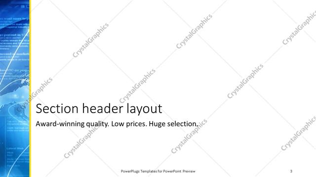 Section Header presentation slide layout
