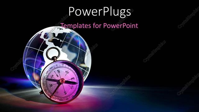  Presentation with globe - A globe with a clock and blackish background