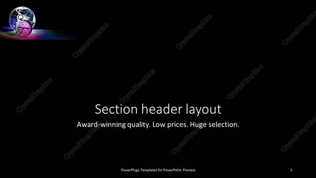 Section Header presentation slide layout