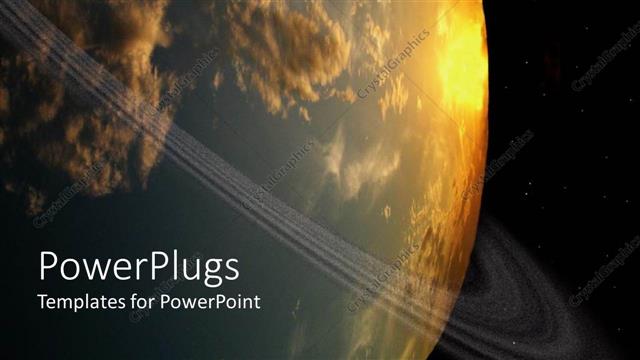  Presentation with earth planet globe - Globe depiction with orbiting line and sun reflected on planet earth on starry black galaxy background