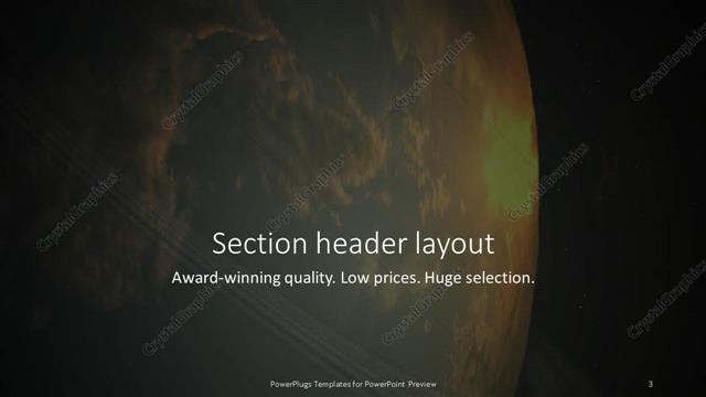Section Header presentation slide layout