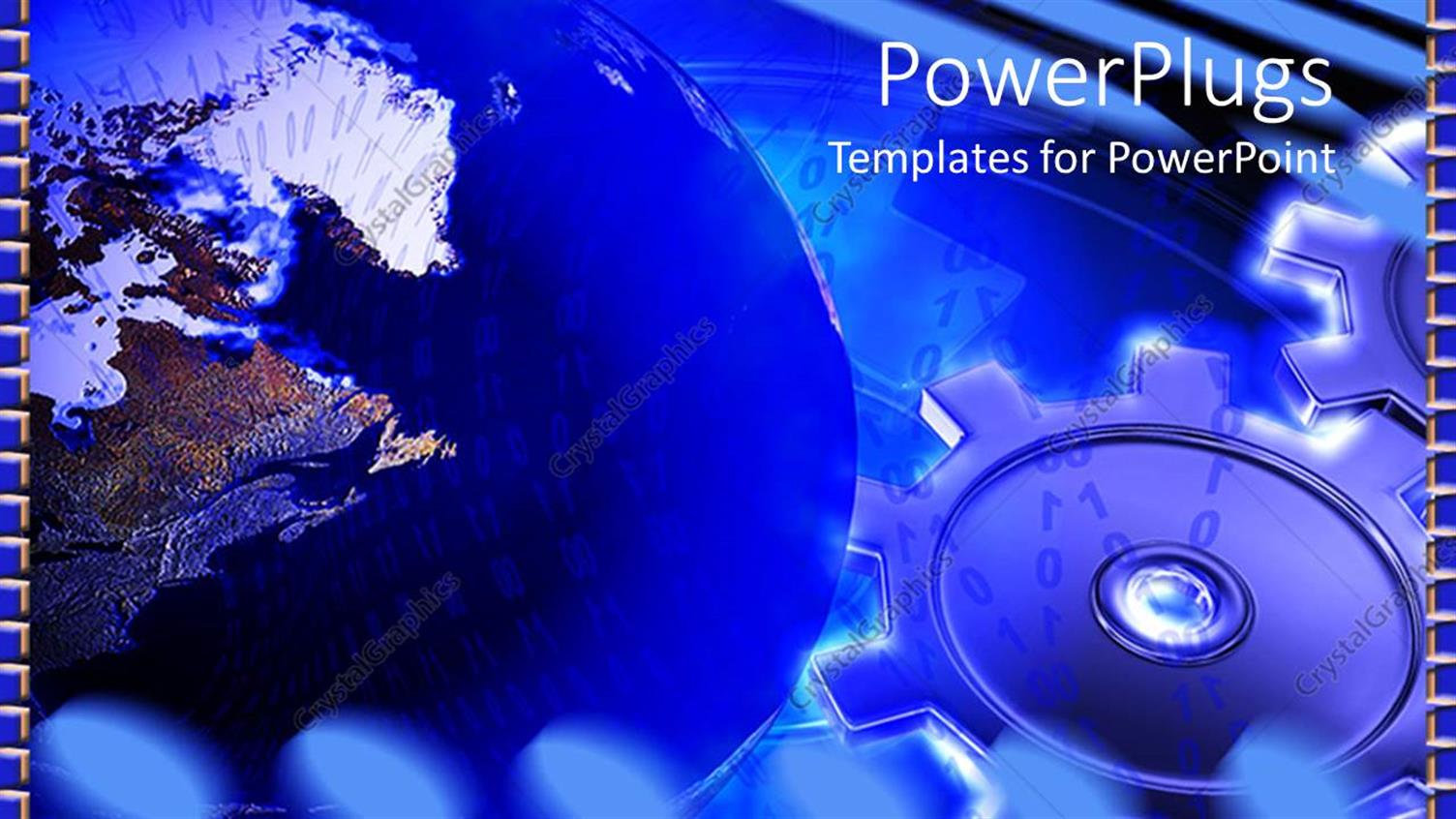 Featuring the Globe with Digital Bluish Background