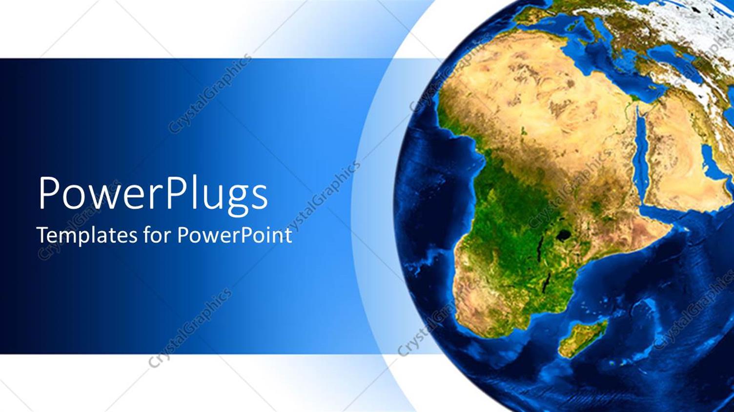 Featuring Globe Earth Planet with Africa, Europe, Asia and Middle East on Blue and White Background